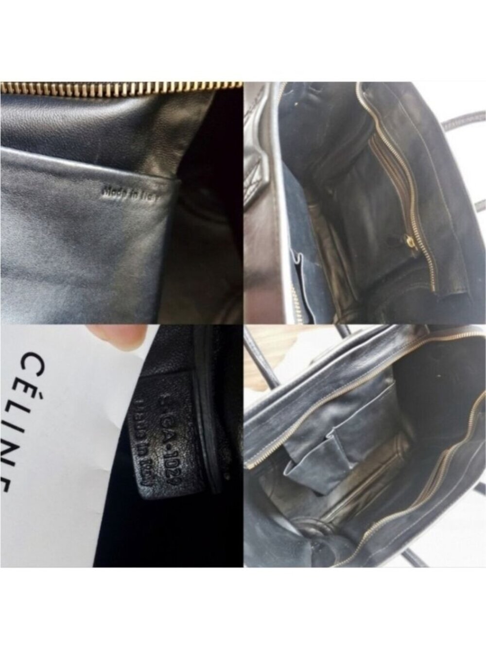Celine Paris Black Suede Leather Tote bag Large - Picture 11 of 13